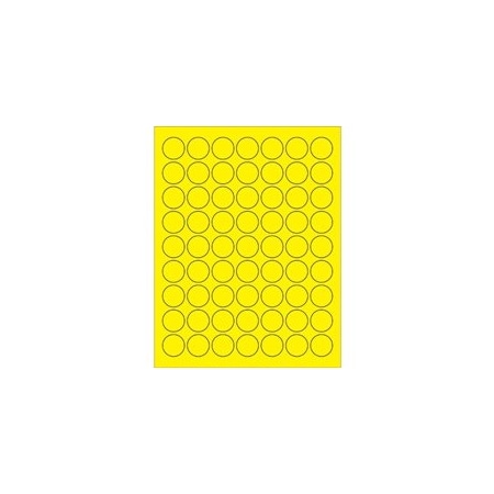 Bubblefast 1 1/2'' Fluorescent Circle Laser Labels BFLL191YE