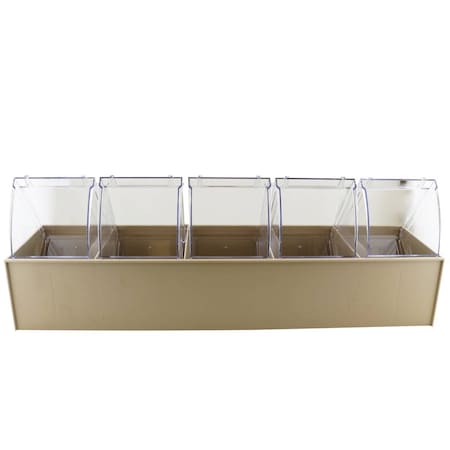 Graduate Plastics Clear Tip Open Bin, 5 Bins, 5 1/4 x 23 5/8 x 6 1/2 Inches 560201