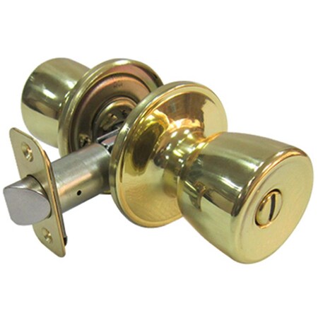 Taiwan Fu Hsing Industrial TruGuard Medium Tulip Style Knob Privacy Lockset, Polished Brass 221809