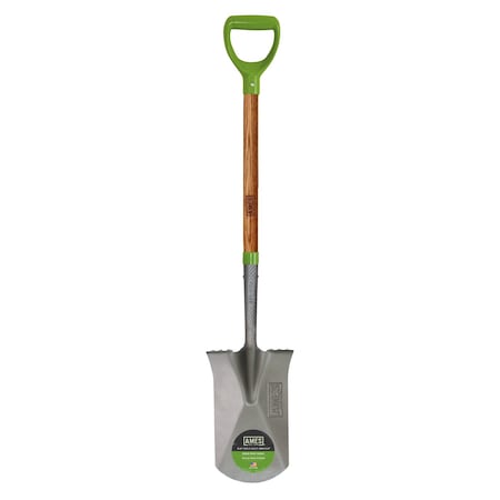 Ames Garden Spade, Tempered Steel, Comfort Step, Hardwood Handle, D-Grip 2593800