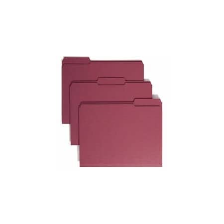 Smead Pressboard Folder, Tab, Maroon, 100PK 13084