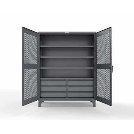 Strong Hold 12 GA Extreme Duty Ventilated (Diamond) Cabinet with Half-Width Drawers 56-V-244-6/5DB