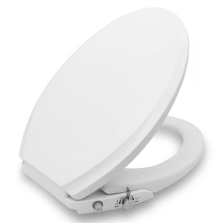 Anzzi Elongated Manual Bidet Toilet Seat in Wht W/Dual Self-Clean Nozzles, Soft-Close Lid/Easy Installation TL-AZMB1101WH