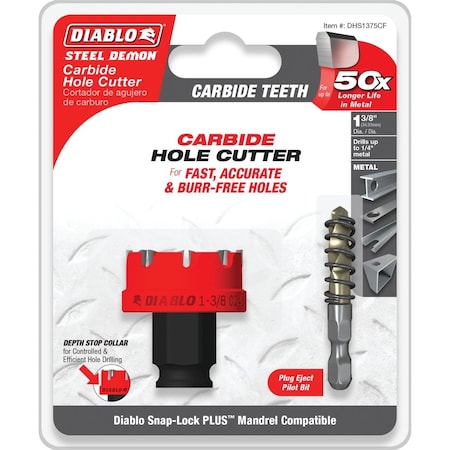 Diablo 1-3/8'' Steel Demon Carbide Teeth Hole Cutter DHS1375CF