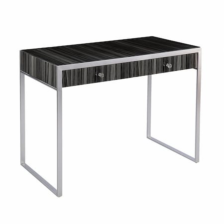 Homeroots 42" Silver Writing Desk With Two Drawers 402027