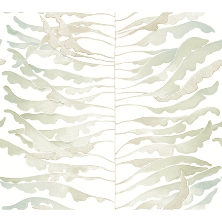York Wallcoverings Leaf Column Green Wallpaper FM1045