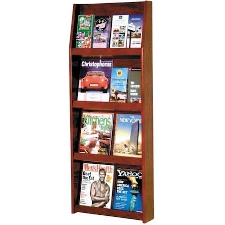 Wooden Mallet 8 Magazine/16 Brochure Wall Display - Medium Oak LD49-16MO
