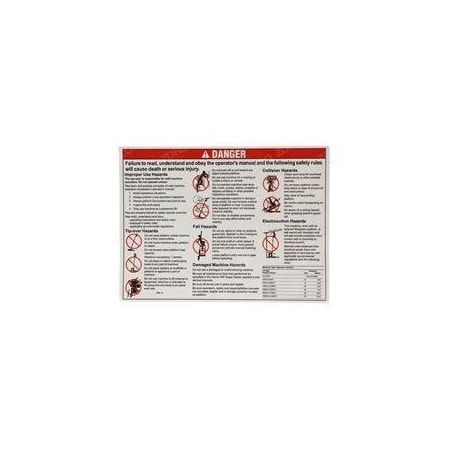Genie REPLACEMENT DECAL DANGER GENERAL SAFE IWP 72844GT
