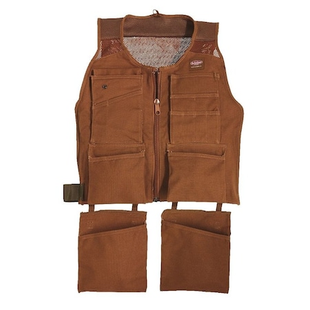 Pull R Holdings Bucket Boss SuperVest, S/M Waist, Canvas, Brown, 14-Pocket 80400