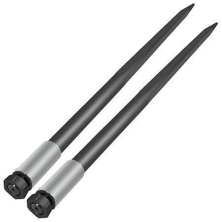 Vevor Hay Spears Bale Spikes 2 Black Hay Bale Spears 49" Capacity 4000 lbs 1 3/4" Dia. CM45x1250-4000B