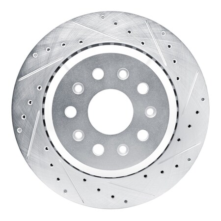 Dynamic Friction Co DFC Brake Rotor - Drilled and Slotted - Silver 631-42043R