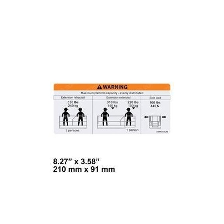 Mec REPLACEMENT DECAL, CAPACITY 530 LBS MEC9414059UM