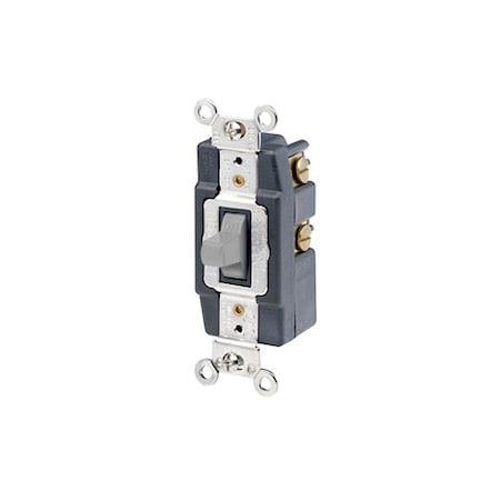 Leviton Wall Switch, 1 hp, Toggle, 20 A, Gray 1257-GY
