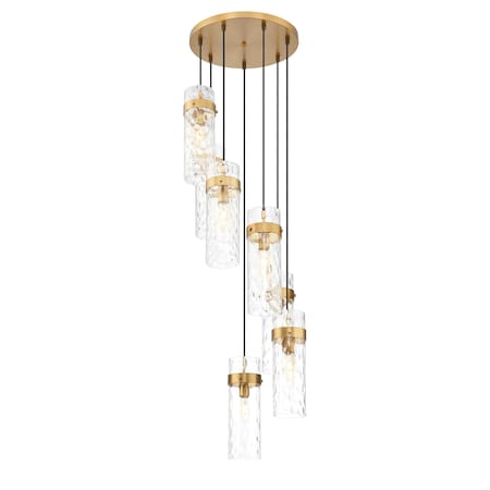 Z-Lite Fontaine 7 Light Chandelier, Rubbed Brass, 19.5 In W x 15 In H 7002P5-7R-RB