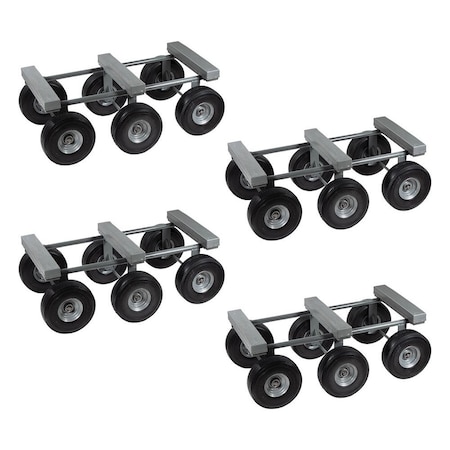 Mytee Products 40 inx22 in 6 Wheel All Terrain Dolly 1,200 lbs WLL w/ 10 in Casters Mover, 4PK MD-PC4022x4