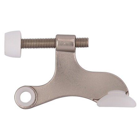 Prosource Deluxe Hinge Pin Door Stop, 2-5/8 in Projection, Die-Cast Zinc & Plastic, Satin Nickel H20-B043C-PS