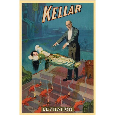 Homeroots Kellar Levitation Vintage Magic Unframed Print Wall Art 393367