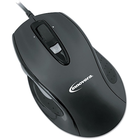 Innovera Full-Size Wired Optical Mouse, USB 2.0, Right Hand Use, Black IVR61014