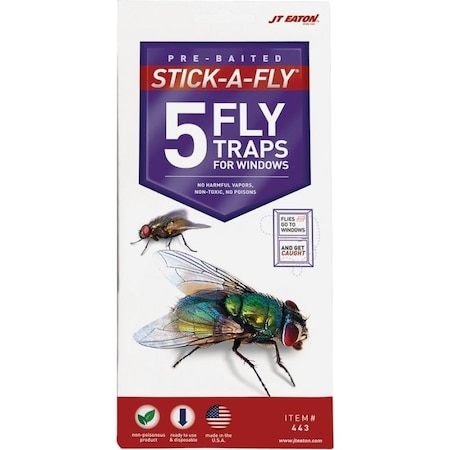 Jt Eaton Trap Fly Window Stick 5 Pack 443