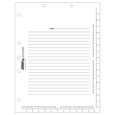 Tabbies LETTER INDEX DIVIDER SHEETS, 7-HOLE PUNCHED, WHITE, 11"H x 8-1/2"W, 100 DIVIDERS 53018