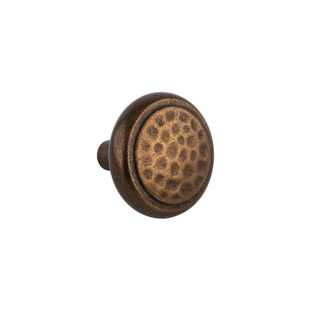 Brixwell Round Hammered Head Cabinet Knob For Kitchen And Home Hardware 1-1/4 in Dia Rustic Brass BXB71035R3