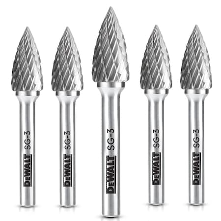 Dewalt CARBIDE BURR SIZE SG-3, 5PK DXCBTJSG3-5