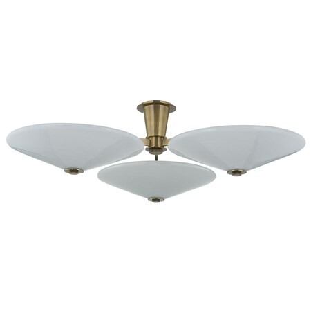 Corbett Lighting Cologne 3 Light Integrated LED Flush Mount in Vintage Brass 521-45-VB