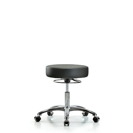 Blue Ridge Ergonomics Vinyl Stool, Chrome, Desk, Casters, Carbon BR-VDHSO-CR-CC-8823