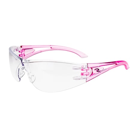 Radians Optima, Safety Glasses, Clear Lens, Pink Frame, Half-Frame OP6710ID