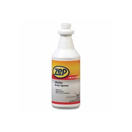 Zep Alkaline Drain Opener, 1 qt, Bottle, Unscented, 12PK 019-1041423