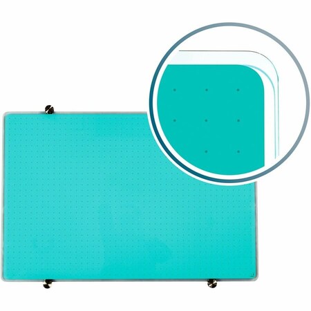 Floortex Board and wall fixing, 36 in, Tempered Glass Frame, Teal FCVGM2436TG