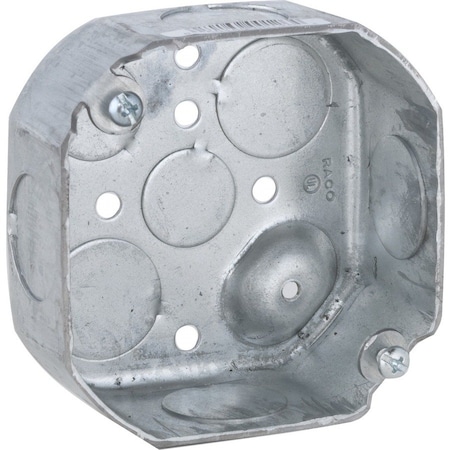 Raco Electrical Box, 15.5 cu in, Octagon Box Type, 1 Gang, Galvanized Steel, Octagon Shape 126