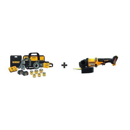 Dewalt FLEXVOLT Pipe Threader & Grinder DCE700X2K/DCG440B
