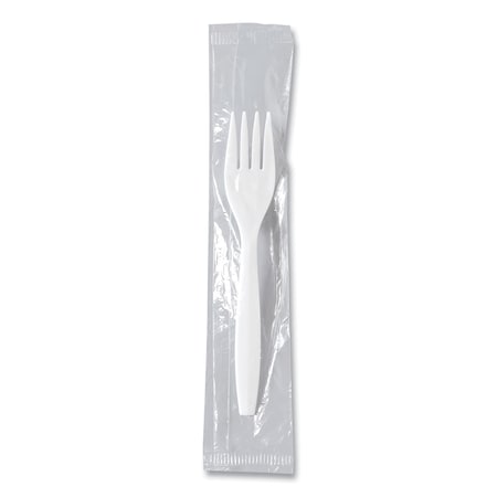 Solo Regal Mediumweight Cutlery, Individually Wrapped, Fork, Plastic, White, 1000PK MOW1-0007