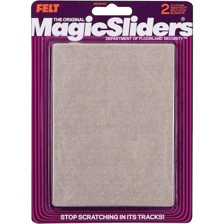 Magic Sliders 6'' x 4-1/2'' Oatmeal Felt Sheet, 2PK 63040