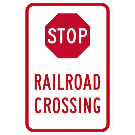 Lyle Stop Railroad Crossing (W/Graphic), 12x18, High Intensity Prismatic, White G-4457-HI_12x18