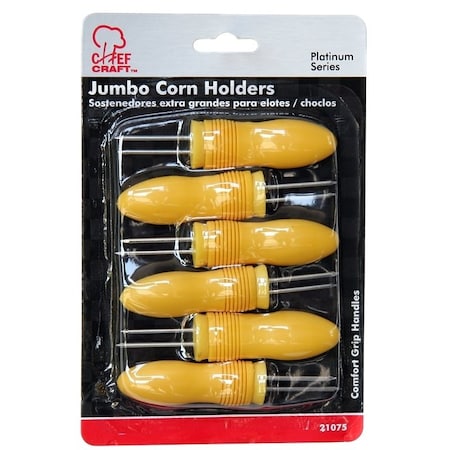 Chef Craft Corn Holder, Yellow 21075