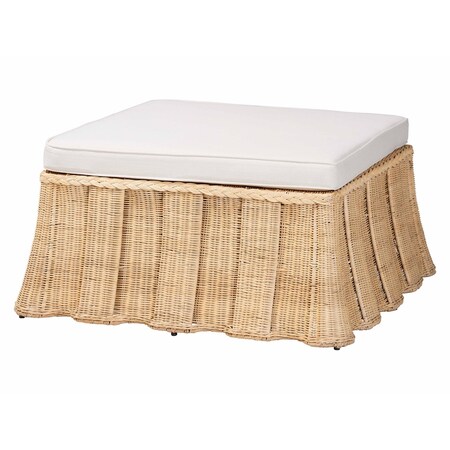 Bali & Pari Rotem Natural Rattan Ottoman, Large 264-14445-ZORO