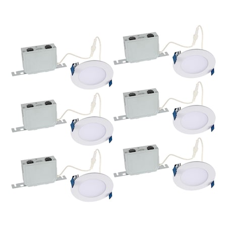 Halo White 4 in. W Canless Recessed Downlight HLB4LSFS5-6PK