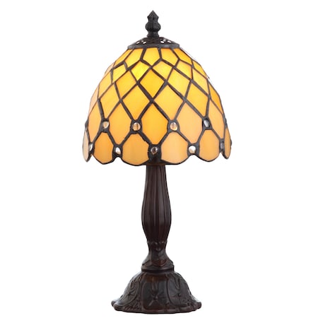Jonathan Y Campbell Tiffany-Style 12.5" LED Table Lamp, Bronze JYL8015A