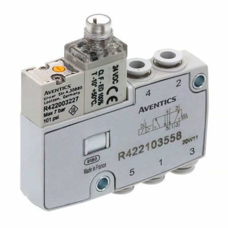 Aventics Solenoid Air Con Valve, Five-Way, 101 psi R422103556