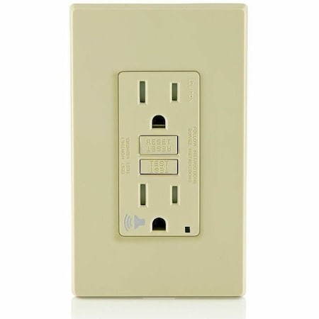Leviton Self-Test Audible GFCI Receptacle, 15 Amp, 125 Volt, 5-15R NEMA GFTA1-I