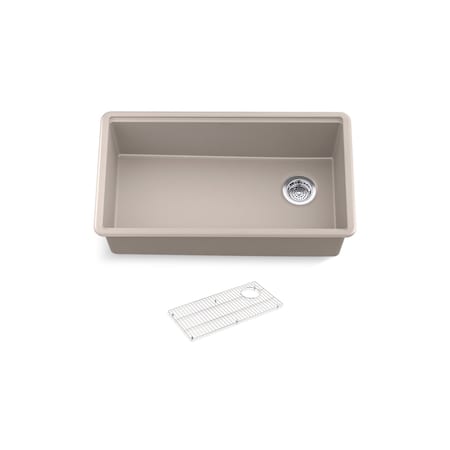 Kohler Billings 32-1/2 undermount single-bowl kitchen sink Matte Taupe 33710-CM3