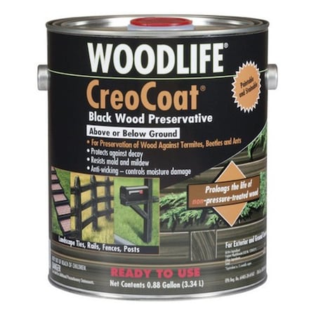 Woodlife 14436A 1 Gallon Black Creo Coat Wood Preservative, 4PK WO11000