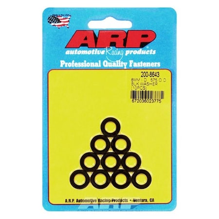 Arp 2008643 8 mm x 0.57 in. Black Washers, 10PK ARP200-8643