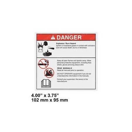 Genie REPLACEMENT DECAL, DANGER, BATTERY SAFETY 1290675