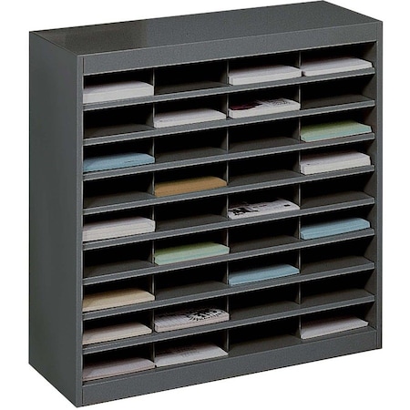 Safco 36 Compartment Steel Literature Organizer - Black 9221BLR