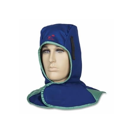 Weldas Fire Fox, FR Welding Hood, 23-6680, 9 oz Cotton, Athletic Mesh Lining, Full Neck Flap, Royal 283-23-6680