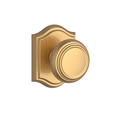 Baldwin Full Dummy Traditional Knob and Traditional Arch Rose Lifetime Satin Brass Finish FDTRATAR044