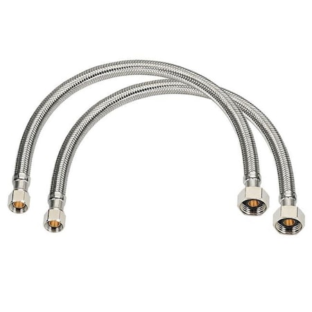Homewerks 0.5 FIP x 0.37 in. Dia. Compression Braided Stainless Steel 16 in. Faucet Supply Line 4818084
